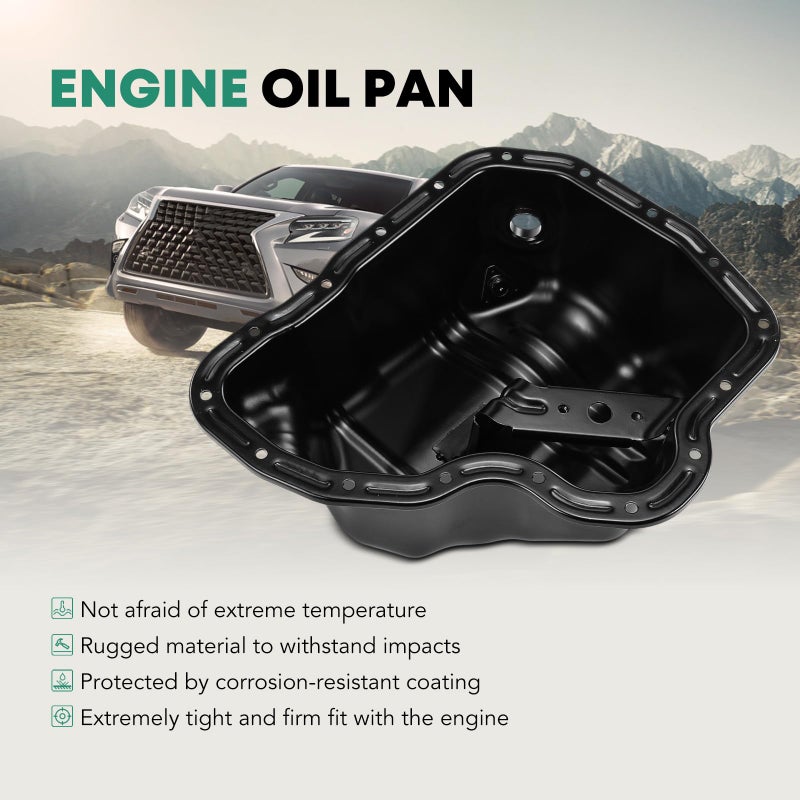 YHTAUTO Engine Oil Pan and Drain Plug Replacement for Chevrolet Silverado Express GMC Sierra 2500 HD 3500 HD Savana Hummer H1 - Image 3